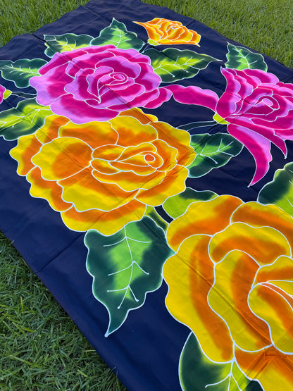 2m Ie Lavalava Women's Pareu Floral Sarong Beach Tropical Cover Up Size L Rayon Ie Sulu Tupenu