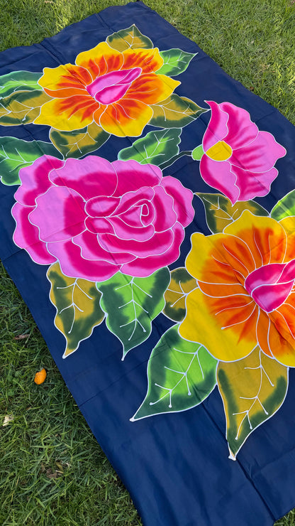 2m Polynesian Floral Sarong – Ie Lavalava Beach Cover Up