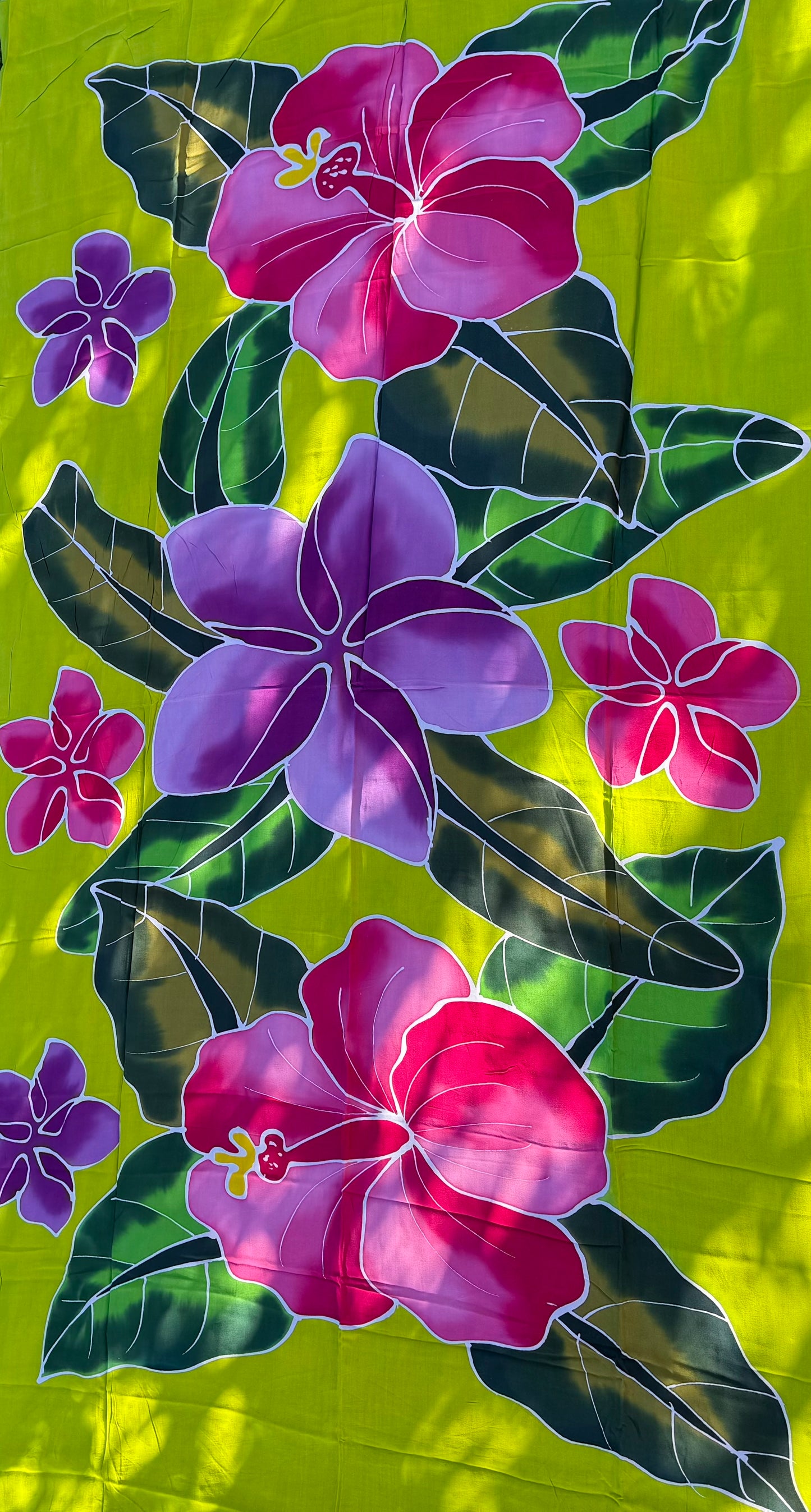 2m Ie Lavalava Women's Pareu Floral Sarong Beach Tropical Cover Up Size L Rayon