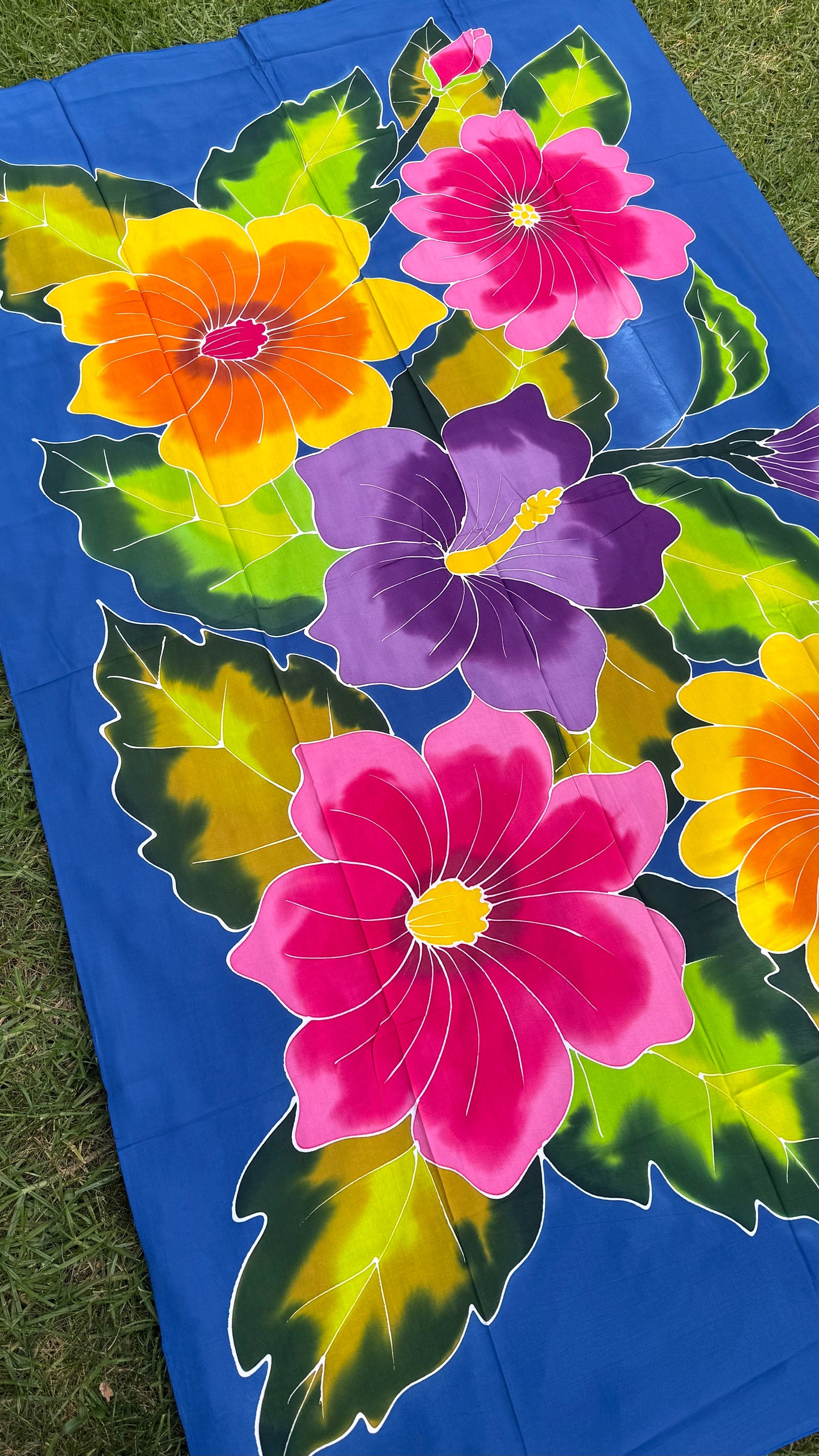 2m Ie Lavalava Women's Pareu Floral Sarong Beach Tropical Cover Up Size L Rayon Ie Sulu Tupenu