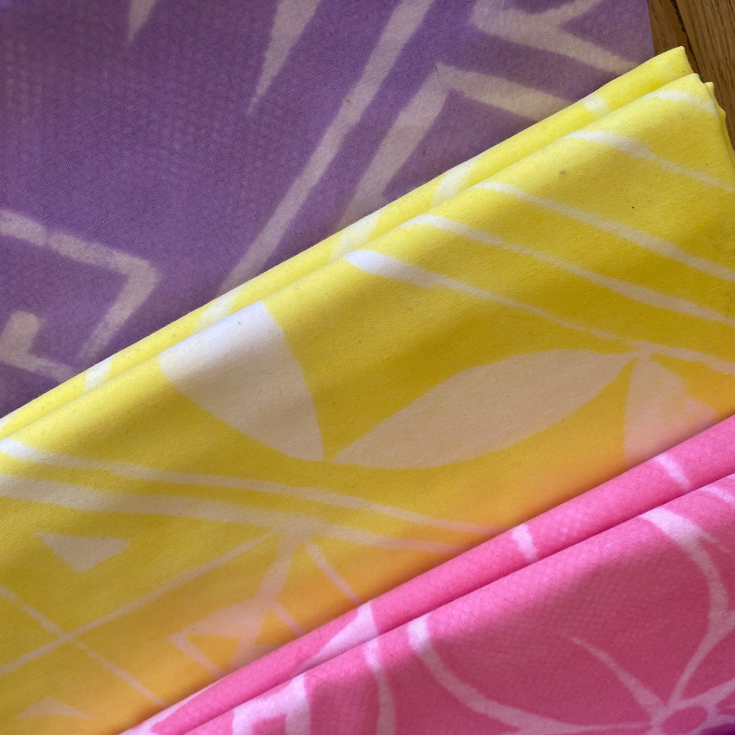 2m Pastel Lemon Block Print Table Cloth or Ie Lavalava Women's Pareo Cotton Poplin Sarong Beach Cover Up Size L