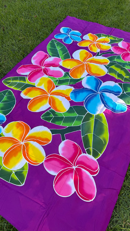2m Polynesian Floral Sarong – Ie Lavalava Beach Cover Up