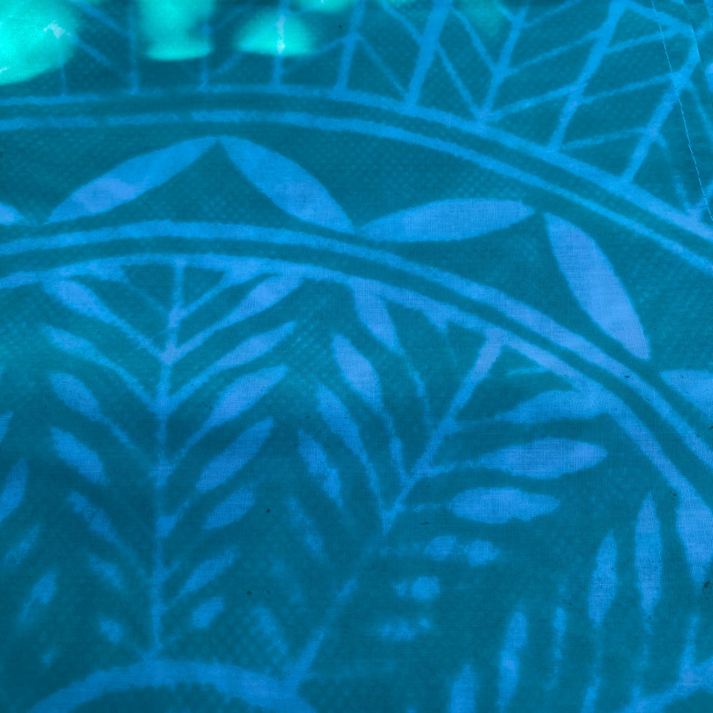 2m Pastel Tidal Block Print Table Cloth or Ie Lavalava Women's Pareo Cotton Poplin Sarong Beach Cover Up Size L