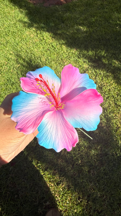 XL Gradient Hibiscus Polynesian Sei Hair Flowers 10cm