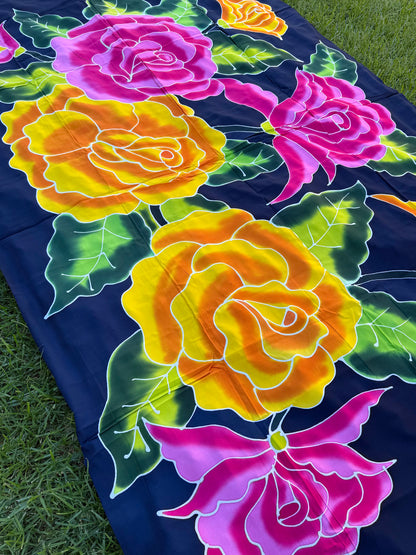 2m Ie Lavalava Women's Pareu Floral Sarong Beach Tropical Cover Up Size L Rayon Ie Sulu Tupenu