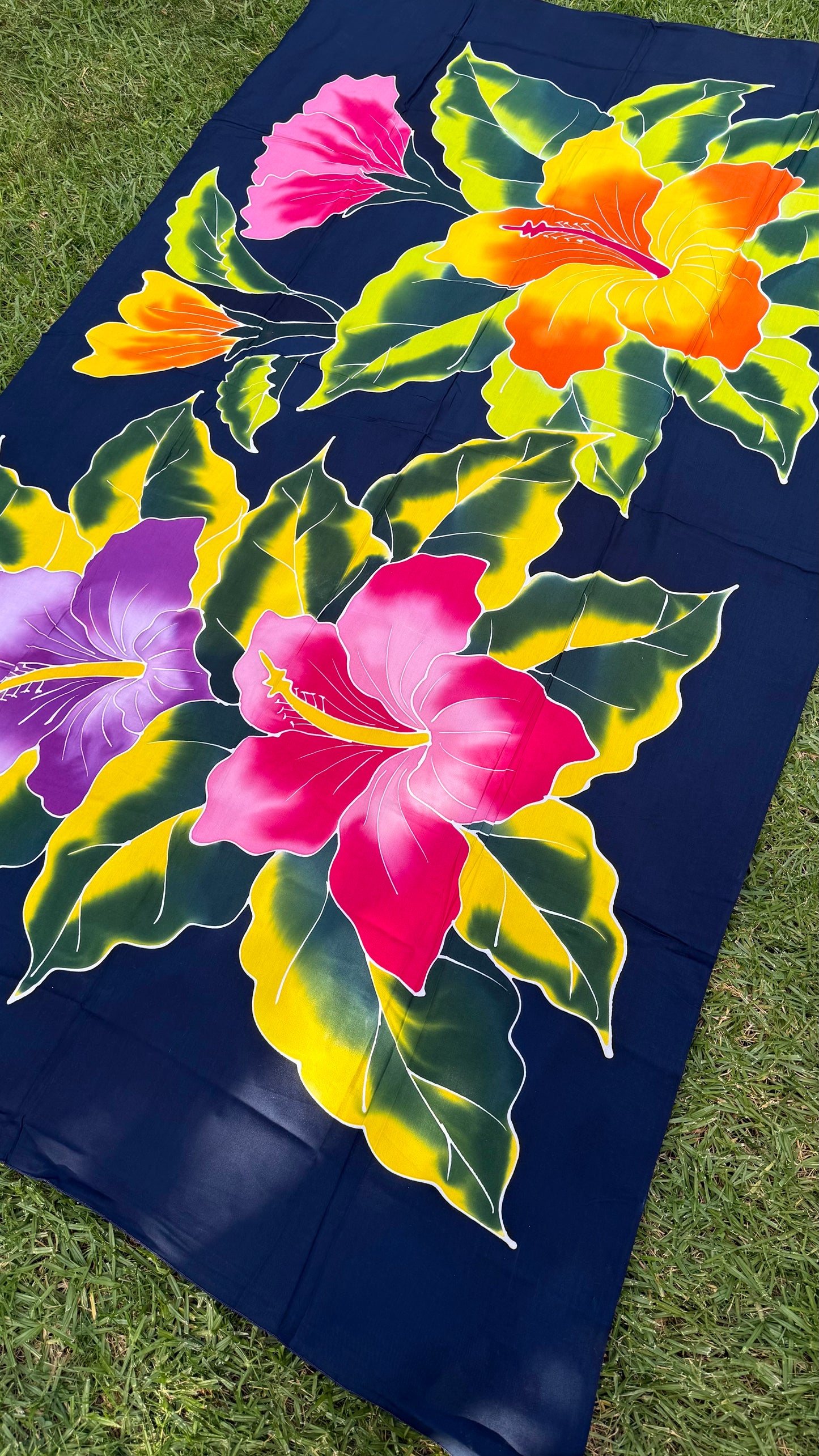 2m Ie Lavalava Women's Pareu Floral Sarong Beach Tropical Cover Up Size L Rayon Ie Sulu Tupenu