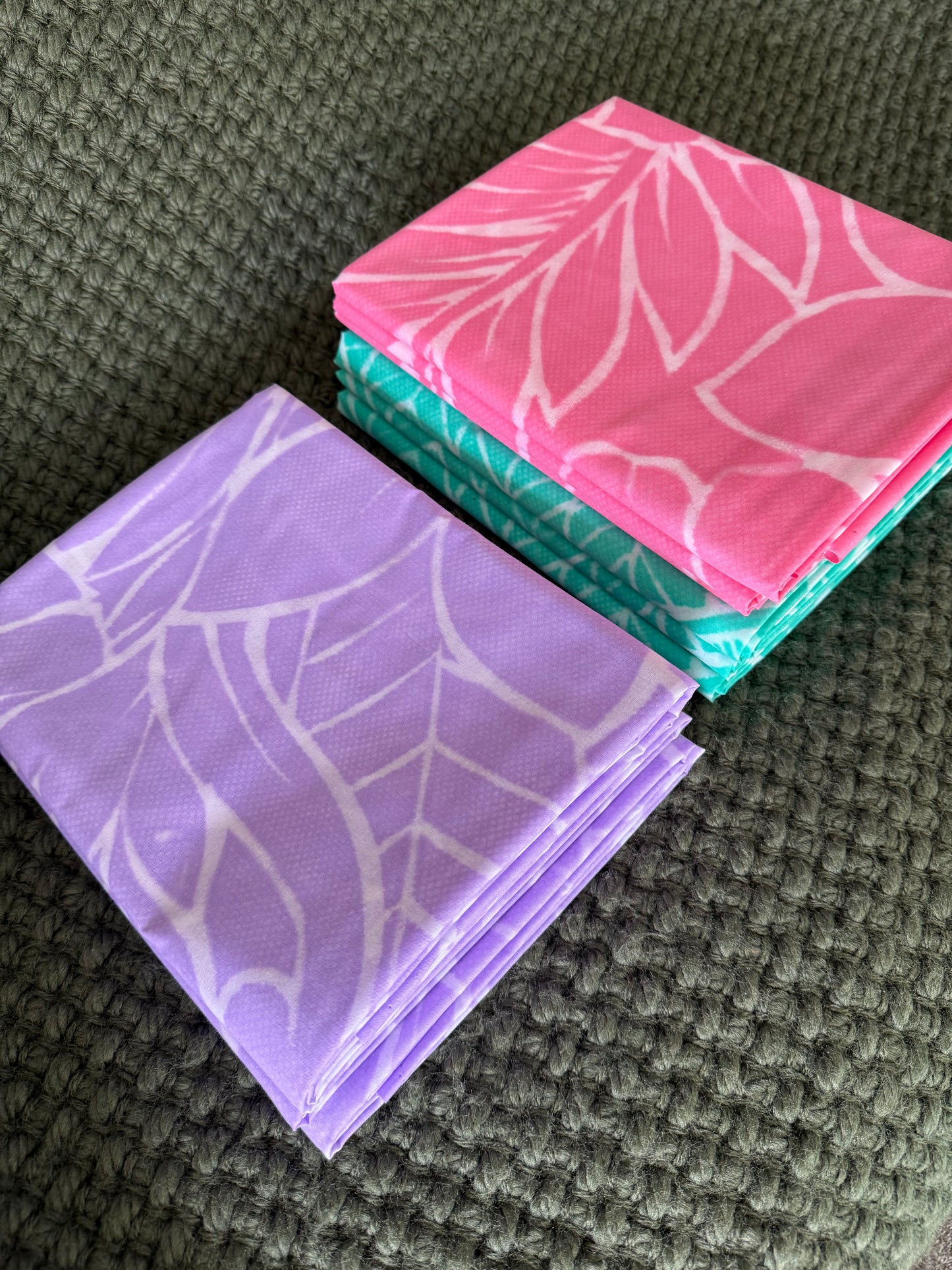 2m Pastel Mauve Block Print Table Cloth or Ie Lavalava Women's Pareo Cotton Poplin Sarong Beach Cover Up Size L