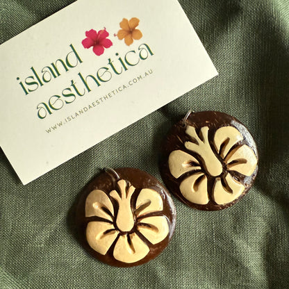 Coconut Shell Earrings Pacific Island Accessories