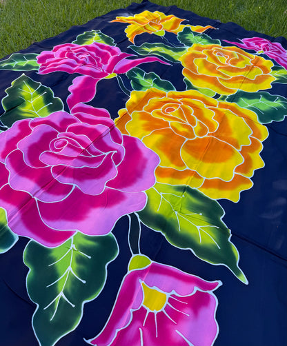 2m Ie Lavalava Women's Pareu Floral Sarong Beach Tropical Cover Up Size L Rayon Ie Sulu Tupenu