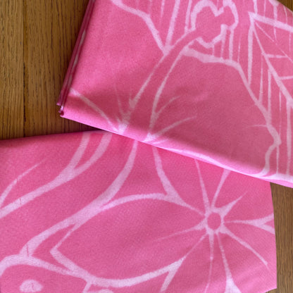 2m Pastel Mauve Block Print Table Cloth or Ie Lavalava Women's Pareo Cotton Poplin Sarong Beach Cover Up Size L