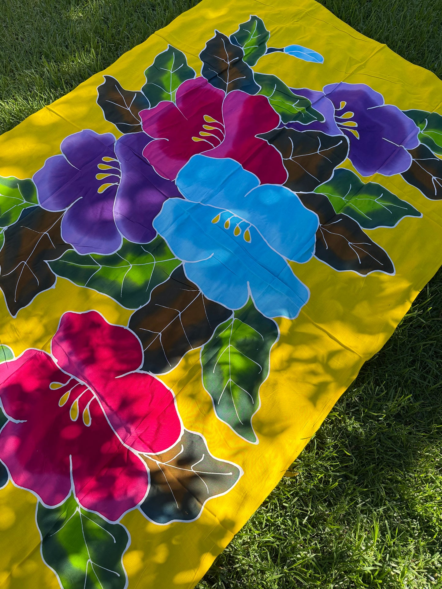 2m Ie Lavalava Women's Pareu Floral Sarong Beach Tropical Cover Up Size L Rayon Ie Sulu Tupenu