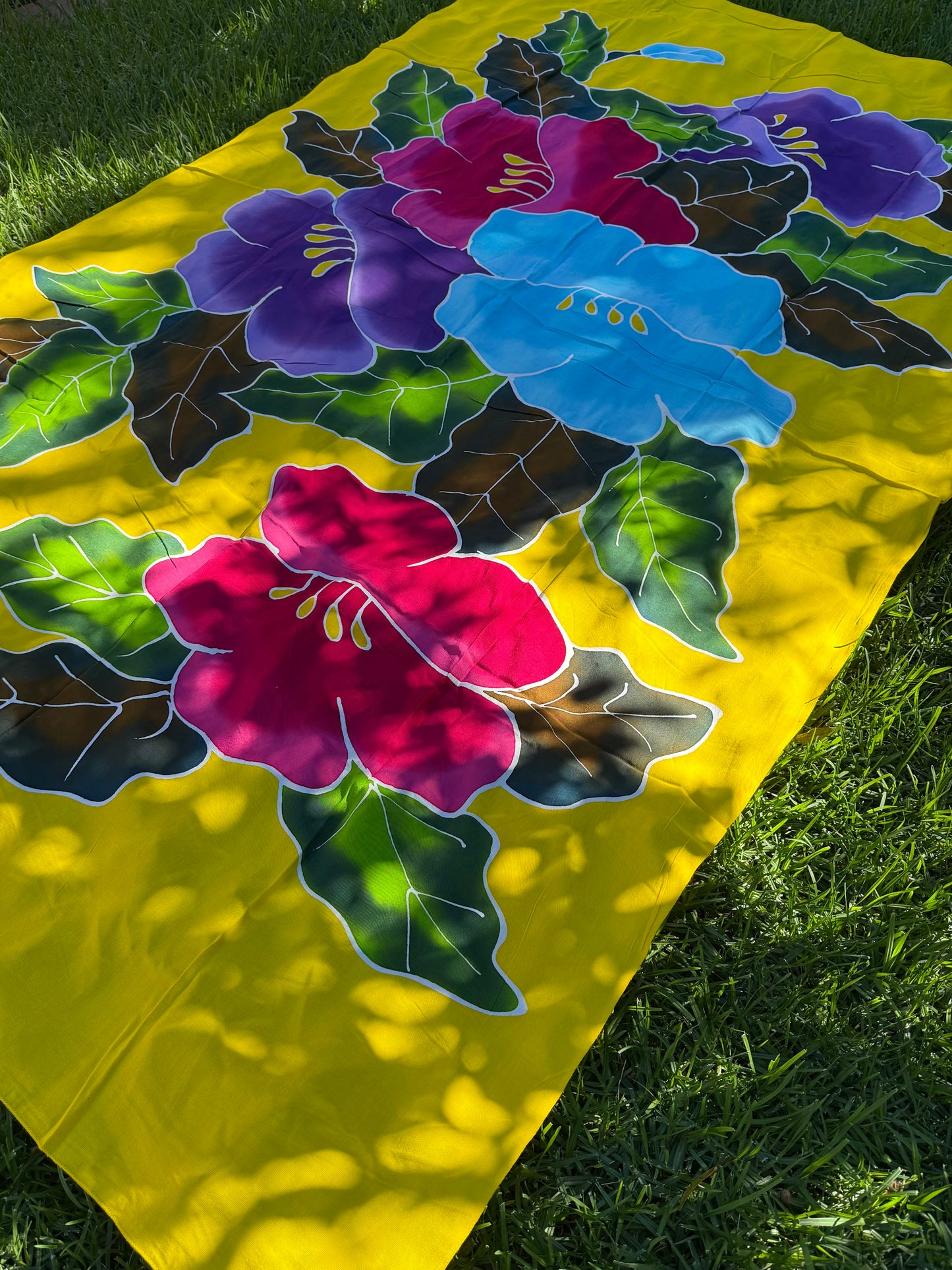 2m Ie Lavalava Women's Pareu Floral Sarong Beach Tropical Cover Up Size L Rayon Ie Sulu Tupenu