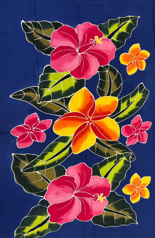 2m Ie Lavalava Women's Pareu Floral Sarong Beach Tropical Cover Up Size L Rayon