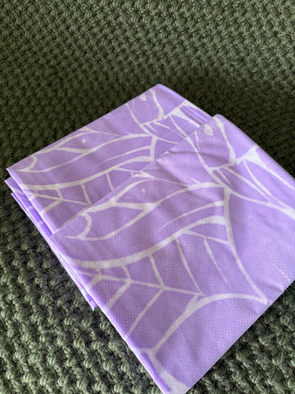 2m Lilac Pastel Block Print Table Cloth or Ie Lavalava Women's Pareo Cotton Poplin Sarong Beach Cover Up Size L