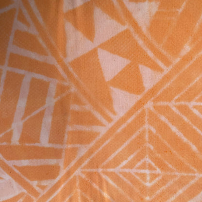 2m Pastel Coral Block Print Table Cloth or Ie Lavalava Women's Pareo Cotton Poplin Sarong Beach Cover Up Size L