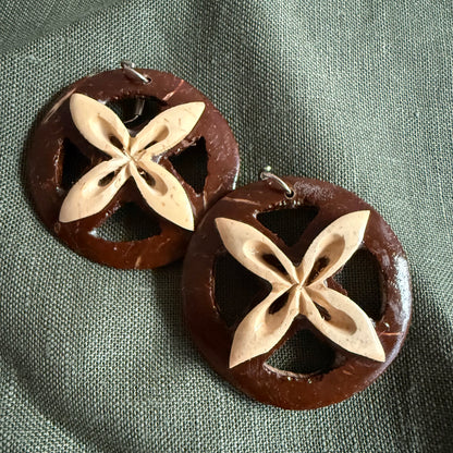 Coconut Shell Earrings Pacific Island Accessories