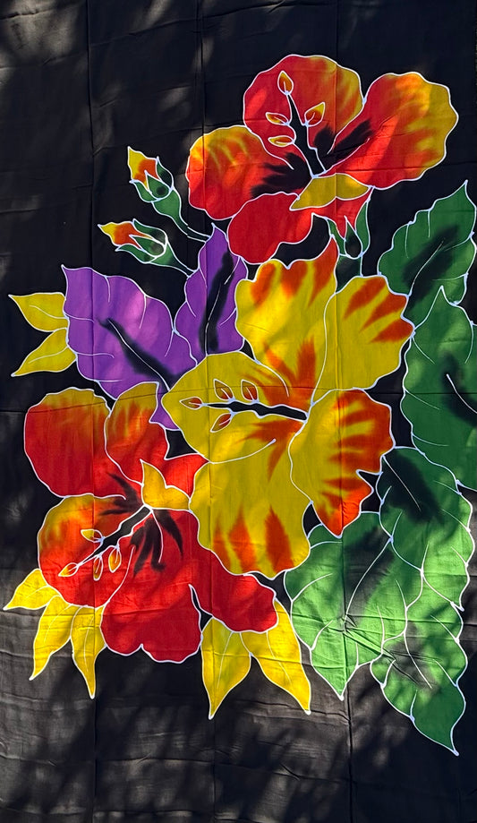 2m Ie Lavalava Women's Pareu Floral Sarong Beach Tropical Cover Up Size L Rayon