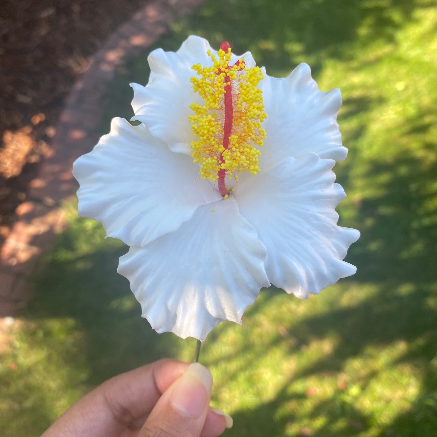 Lagi White Hibiscus Sei Aute Hair Flowers 8cm Tekiteki