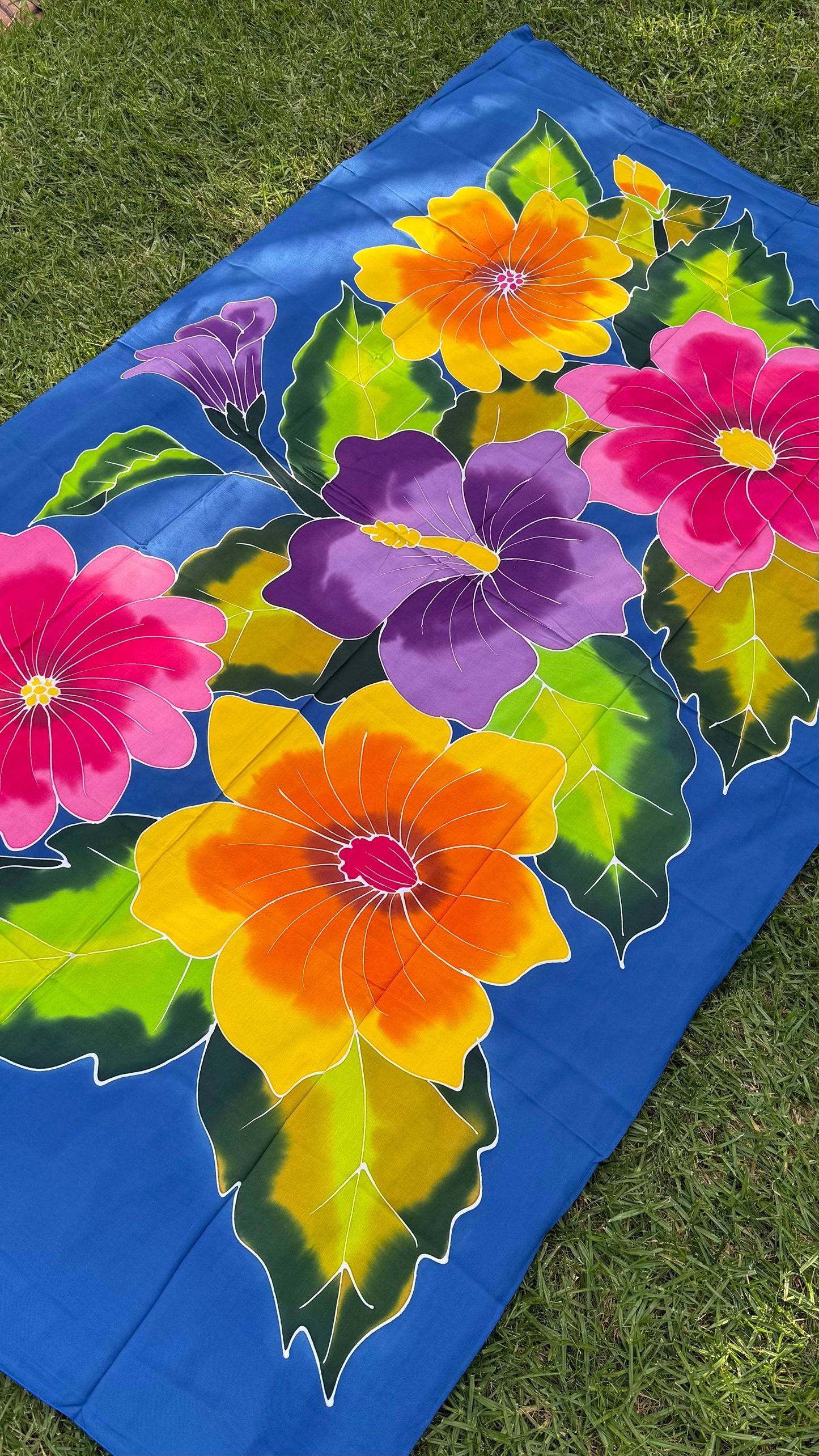 2m Ie Lavalava Women's Pareu Floral Sarong Beach Tropical Cover Up Size L Rayon Ie Sulu Tupenu