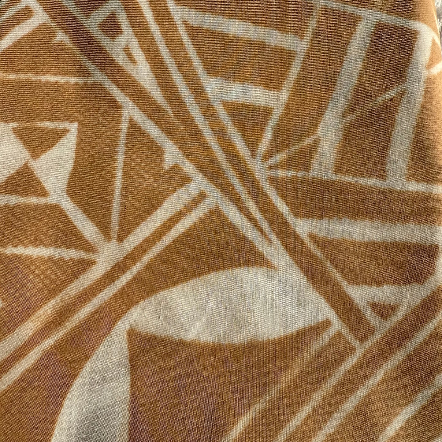 2m Caramel Pastel Block Print Table Clothe or Ie Lavalava Women's Pareo Cotton Poplin Sarong Beach Cover Up Size L