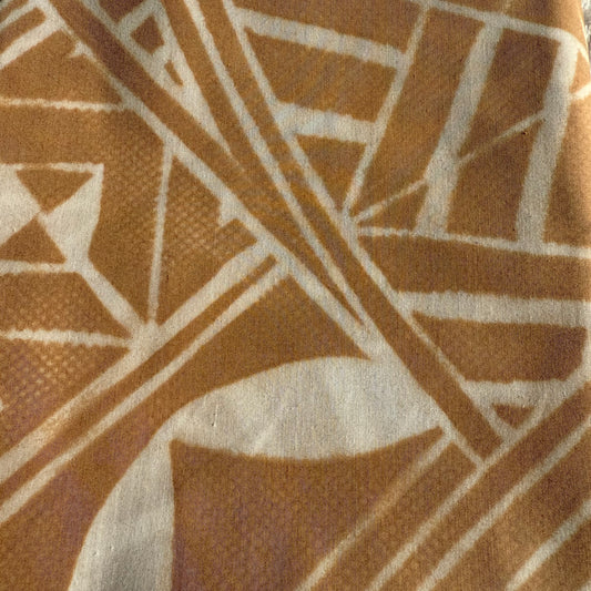 2m Caramel Pastel Block Print Table Clothe or Ie Lavalava Women's Pareo Cotton Poplin Sarong Beach Cover Up Size L