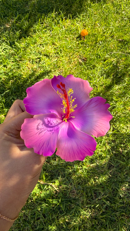 XL Gradient Hibiscus Polynesian Sei Hair Flowers 10cm