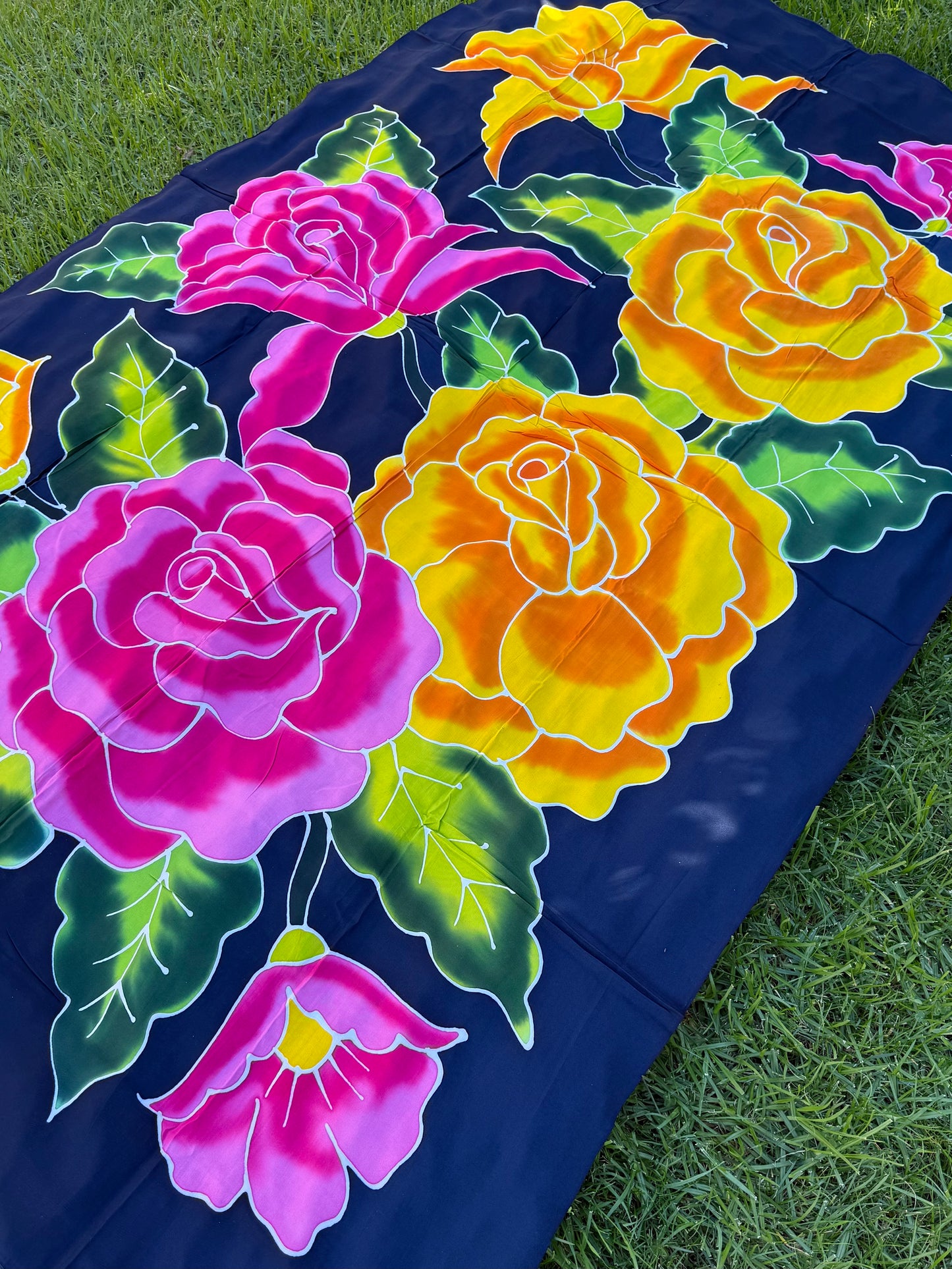 2m Ie Lavalava Women's Pareu Floral Sarong Beach Tropical Cover Up Size L Rayon Ie Sulu Tupenu