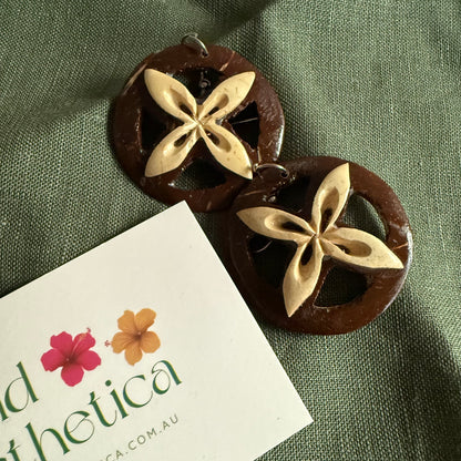 Coconut Shell Earrings Pacific Island Accessories
