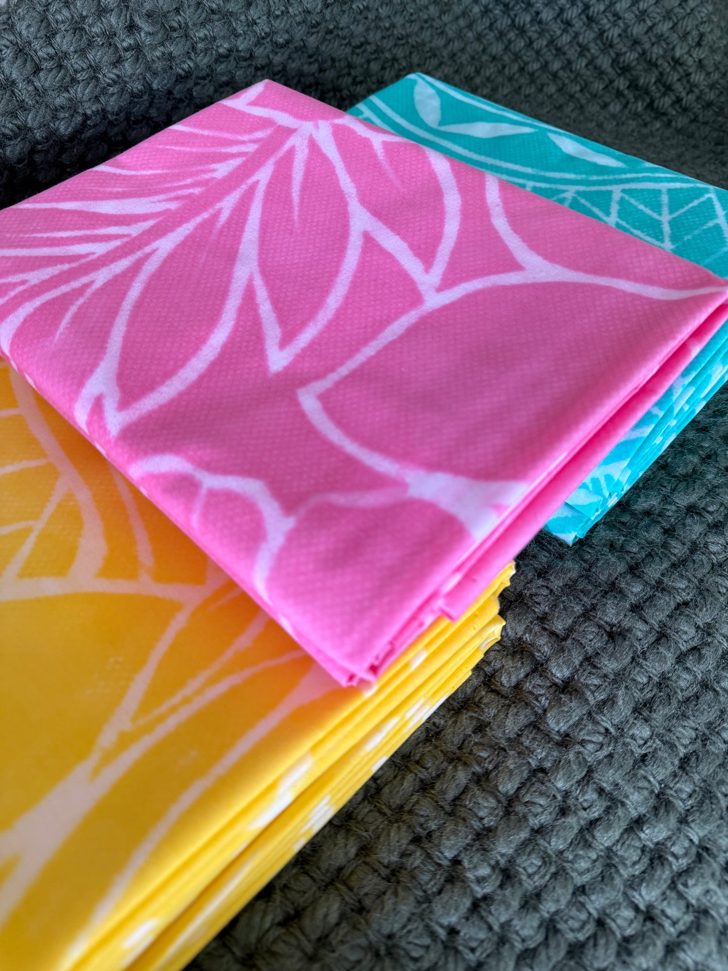 2m Pastel Mauve Block Print Table Cloth or Ie Lavalava Women's Pareo Cotton Poplin Sarong Beach Cover Up Size L