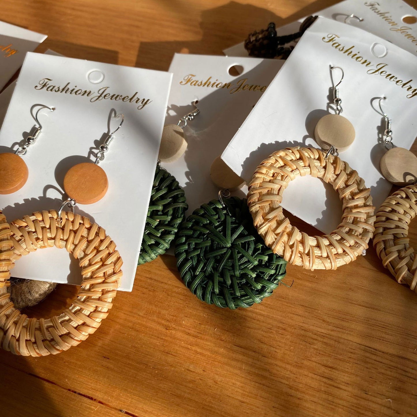 Ailana Woven Rattan Drop Earrings - Island Aesthetica