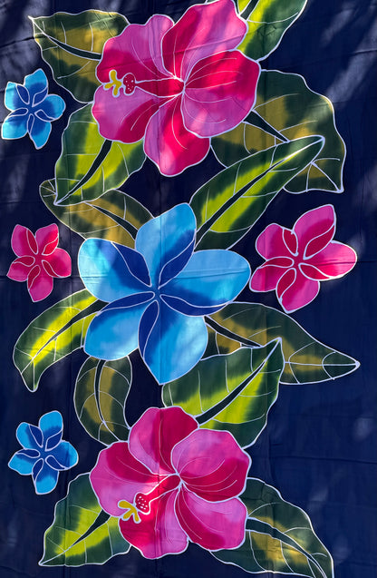 2m Ie Lavalava Women's Pareu Floral Sarong Beach Tropical Cover Up Size L Rayon Ie Sulu Tupenu