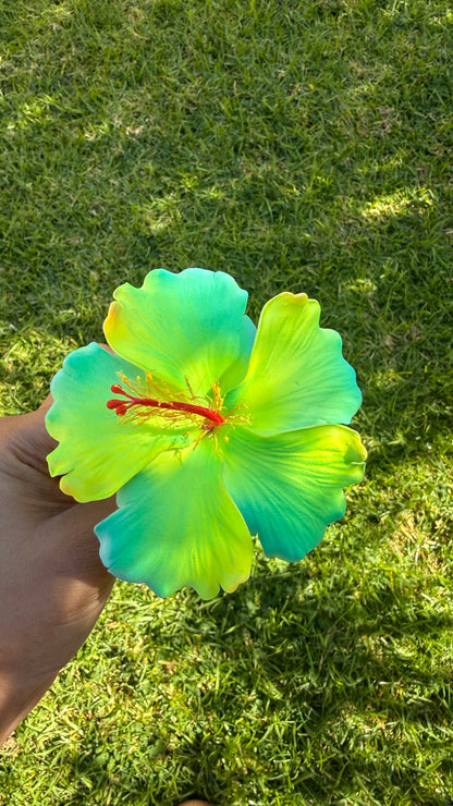 XL Gradient Hibiscus Polynesian Sei Hair Flowers 10cm