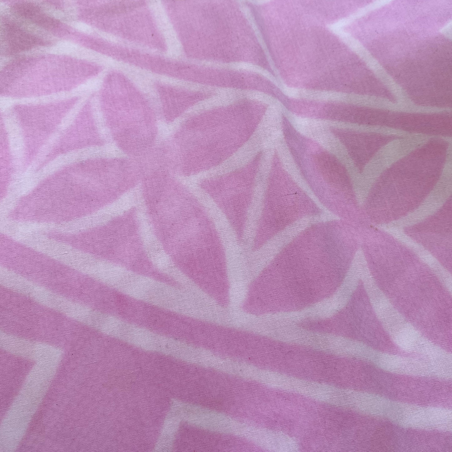 2m Pastel Bloom Block Print Table Cloth or Ie Lavalava Women's Pareo Cotton Poplin Sarong Beach Cover Up Size L