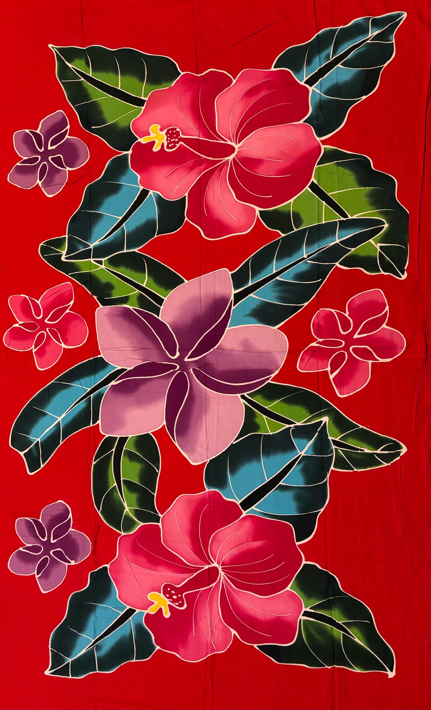 2m Ie Lavalava Women's Pareu Floral Sarong Beach Tropical Cover Up Size L Rayon