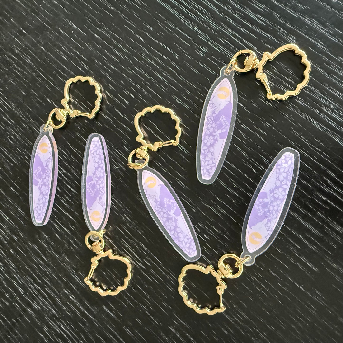 Surf Board Acrylic Keychain Bag Charm