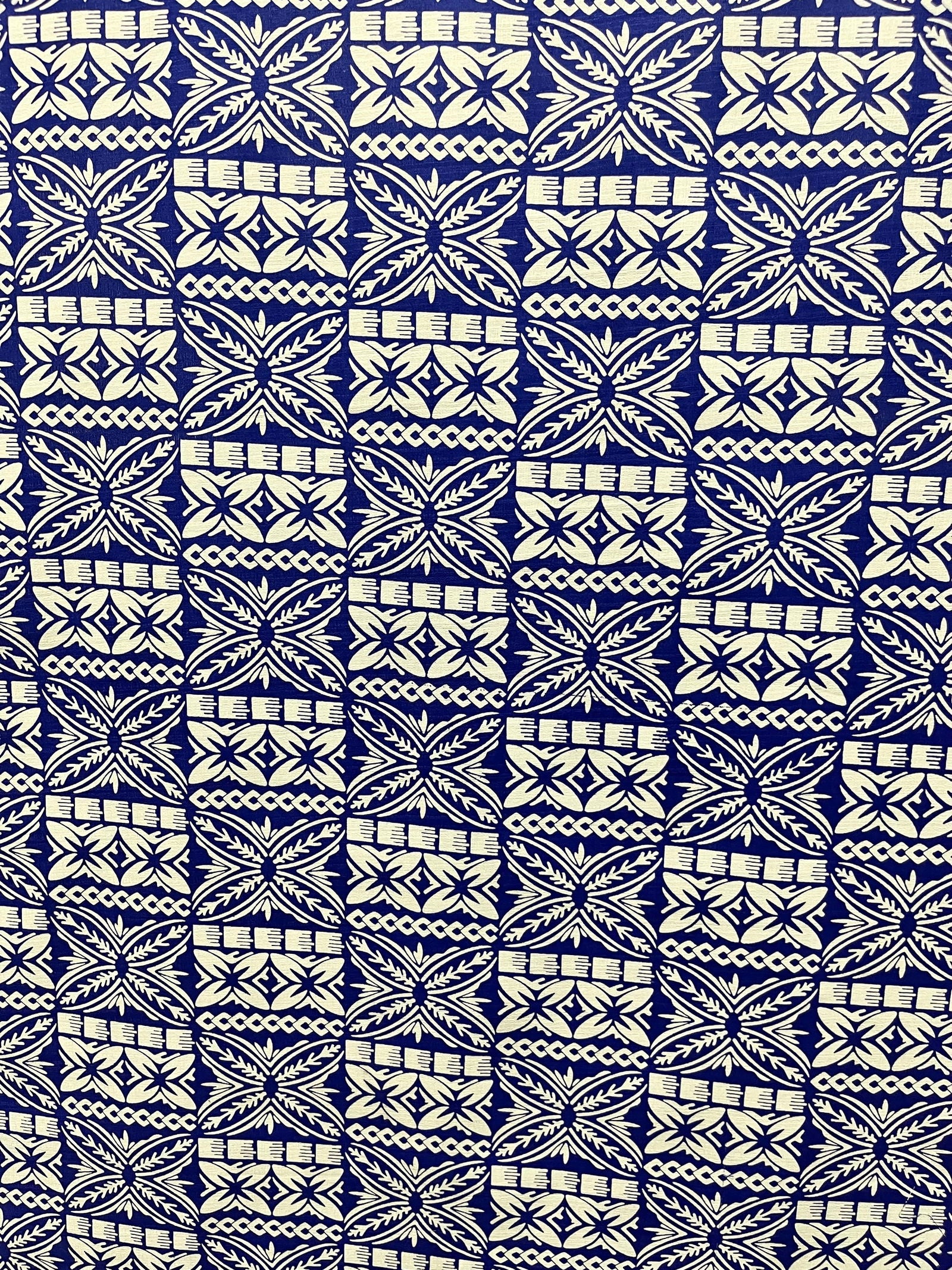 Blue & White Print Fabric Material (by the meter) #product_variant# - Island Aesthetica