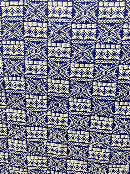 Blue & White Print Fabric Material (by the meter) #product_variant# - Island Aesthetica
