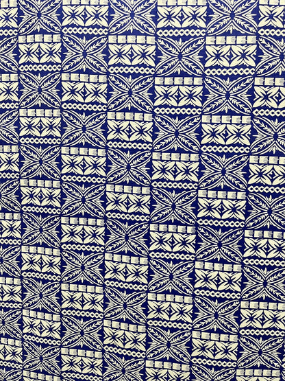 Blue & White Print Fabric Material (by the meter) #product_variant# - Island Aesthetica