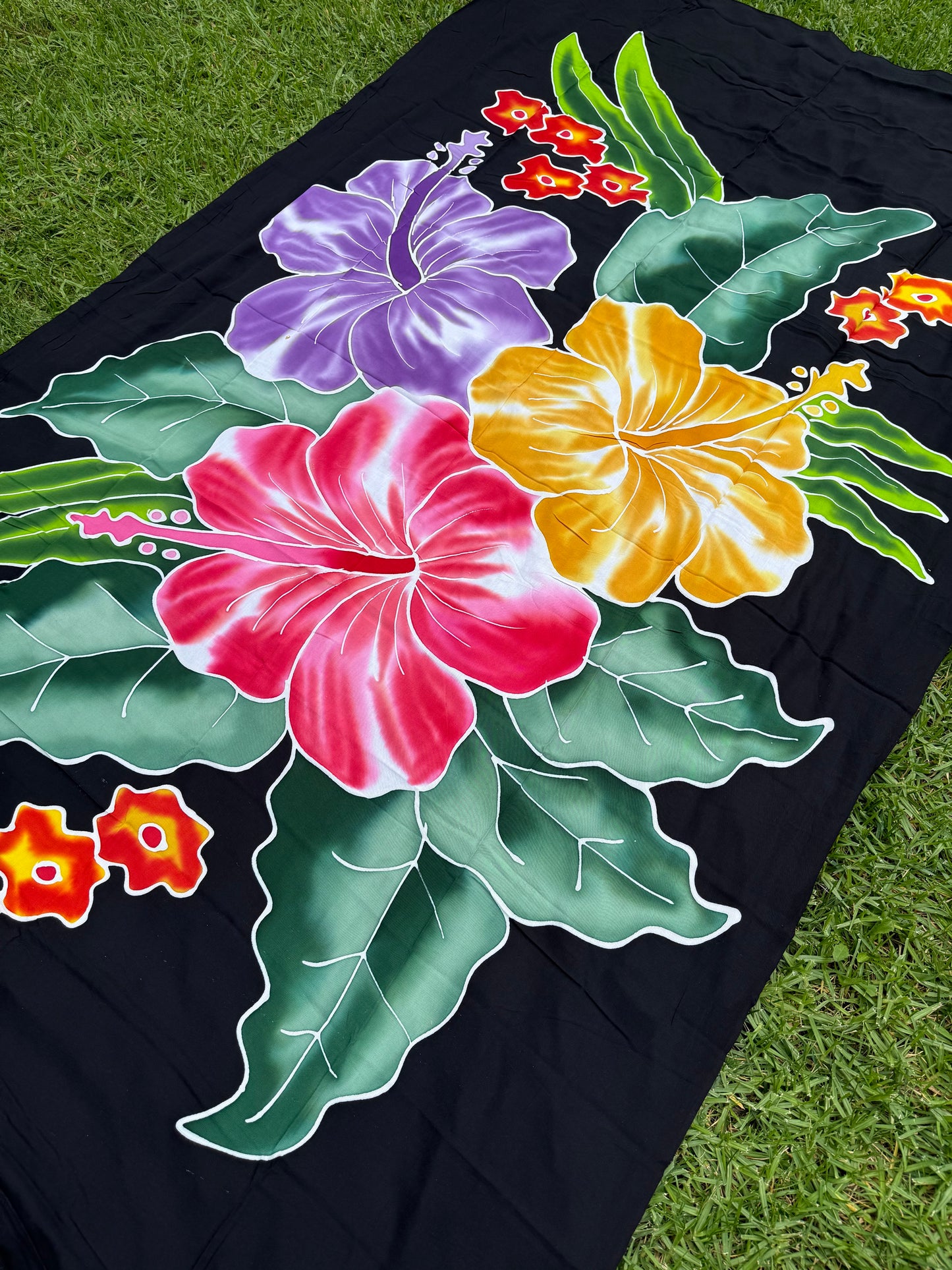 2m Ie Lavalava Women's Pareu Floral Sarong Beach Tropical Cover Up Size L Rayon Ie Sulu Tupenu