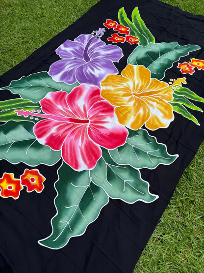 2m Ie Lavalava Women's Pareu Floral Sarong Beach Tropical Cover Up Size L Rayon Ie Sulu Tupenu