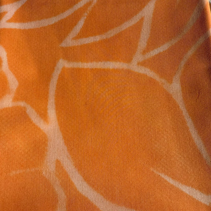 2m Orange Pastel Block Print Table Clothe or Ie Lavalava Women's Pareo Cotton Poplin Sarong Beach Cover Up Size L