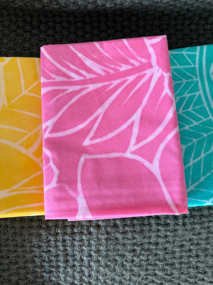 2m Pastel Mauve Block Print Table Cloth or Ie Lavalava Women's Pareo Cotton Poplin Sarong Beach Cover Up Size L