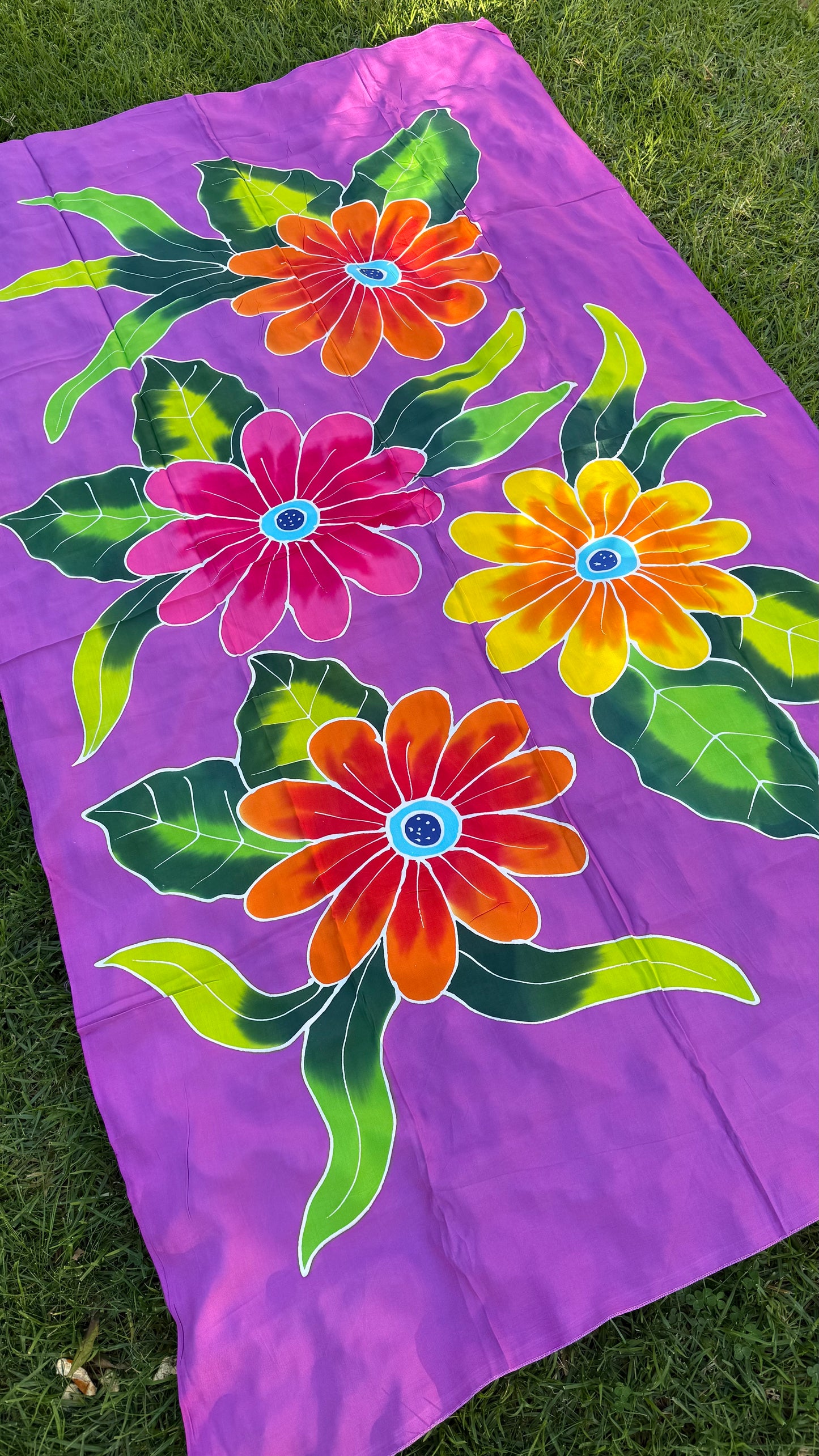 2m Polynesian Floral Sarong – Ie Lavalava Beach Cover Up