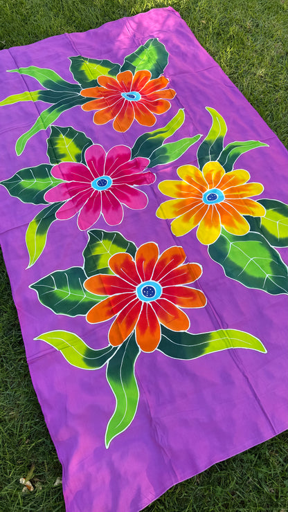 2m Polynesian Floral Sarong – Ie Lavalava Beach Cover Up