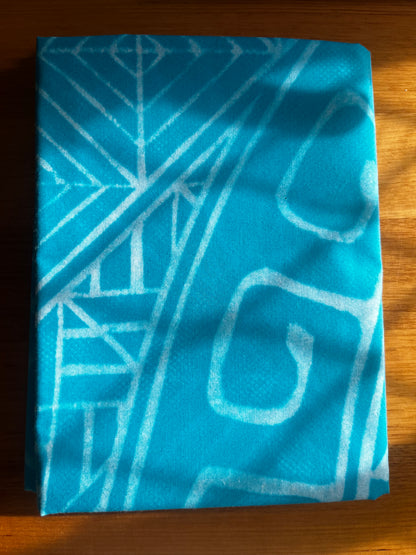 2m Pastel Block Print Table Cloth or Ie Lavalava Women's Pareo Cotton Poplin Sarong Beach Cover Up Size L