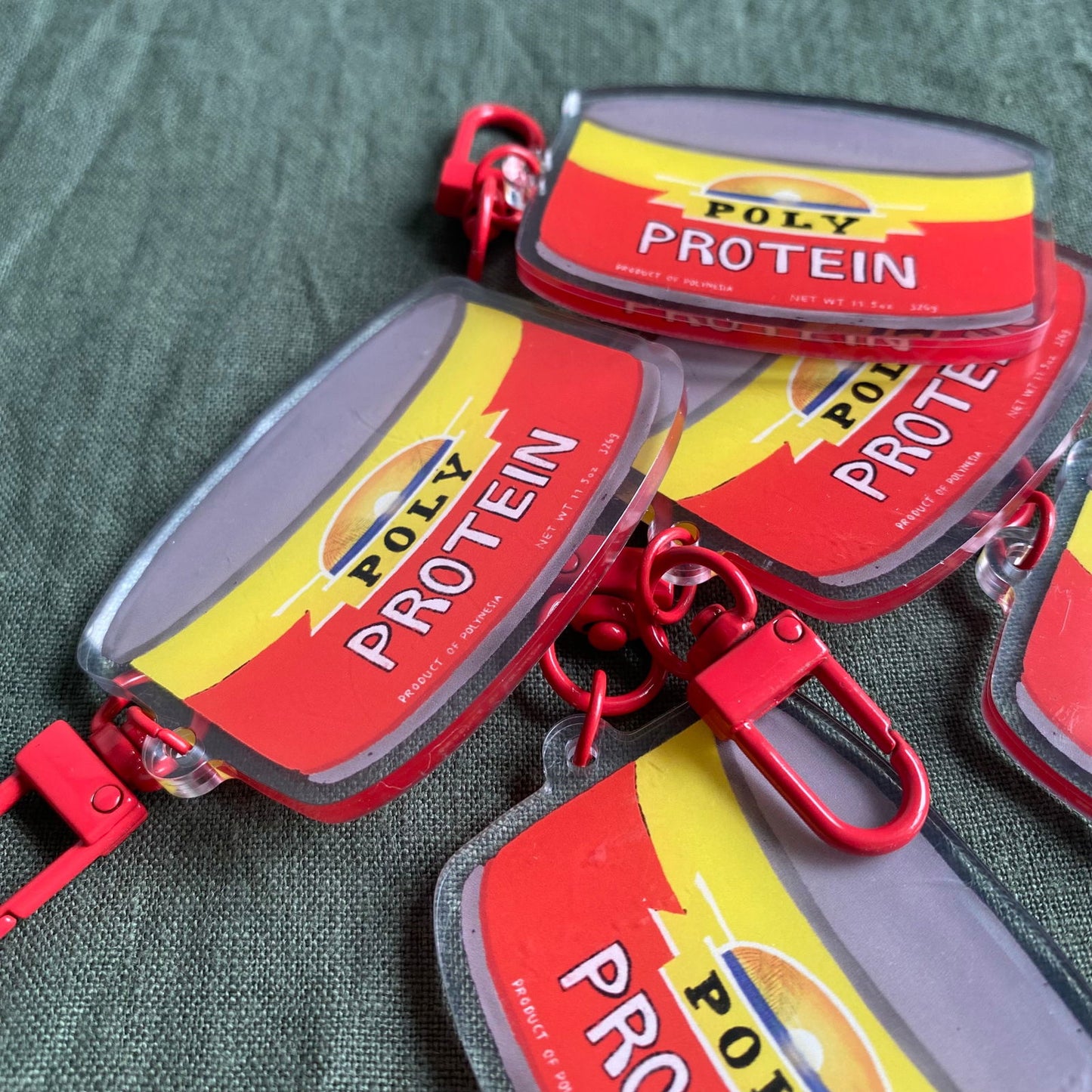 Corned Beef Poly Protein Acrylic Keychain Bag Charm - Island Aesthetica