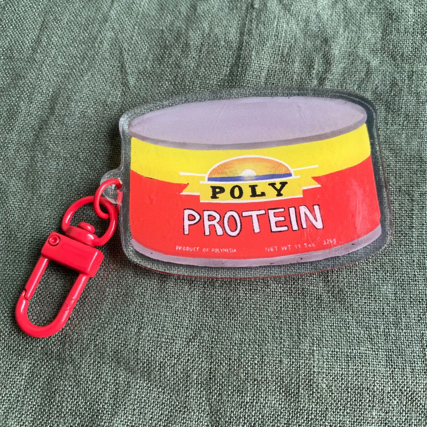 Corned Beef Poly Protein Acrylic Keychain Bag Charm - Island Aesthetica