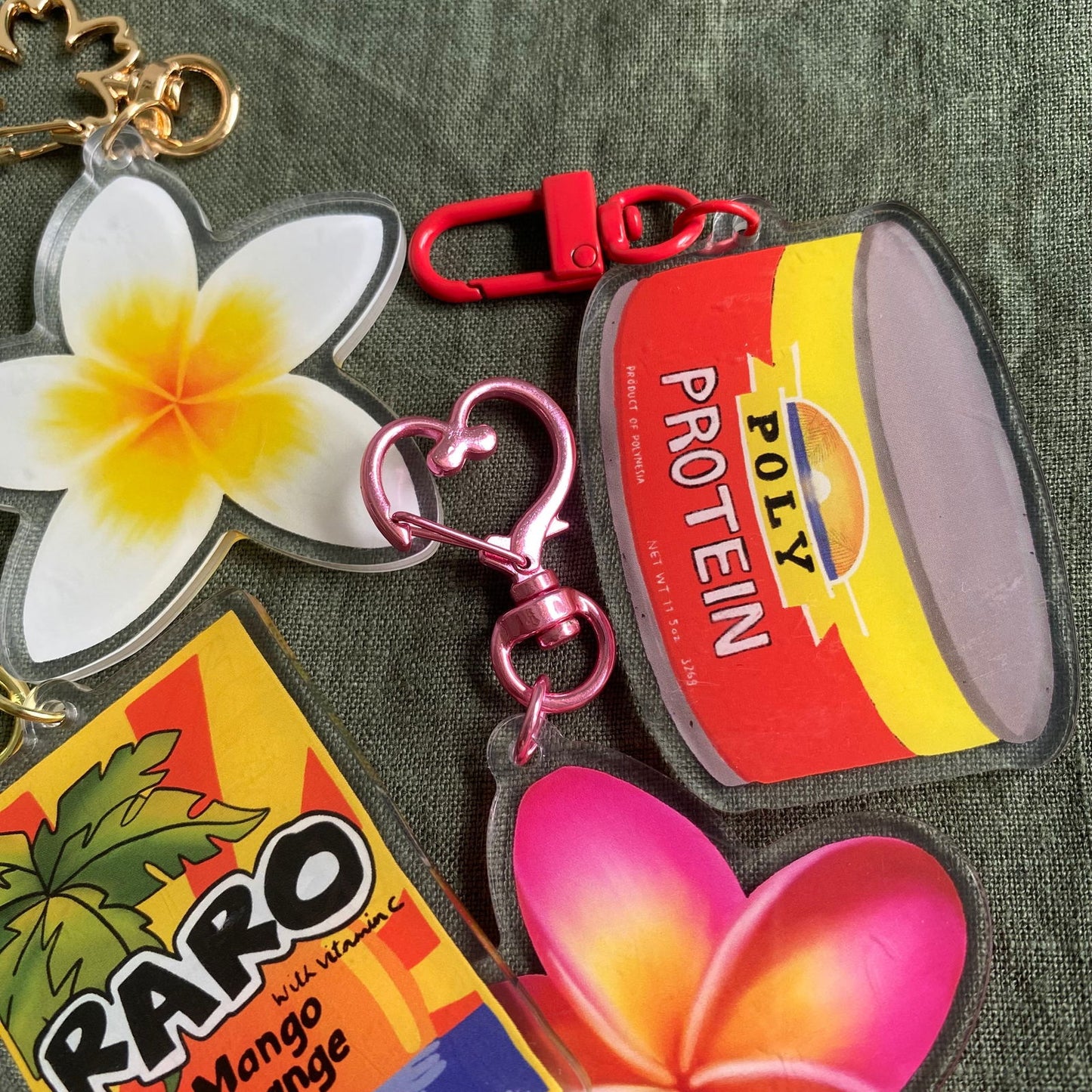 Corned Beef Poly Protein Acrylic Keychain Bag Charm - Island Aesthetica