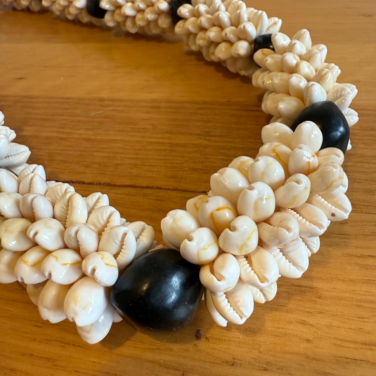 Cowrie Shell Necklace with Kukui Nut Ula Lei