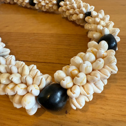 Cowrie Shell Necklace with Kukui Nut Ula Lei